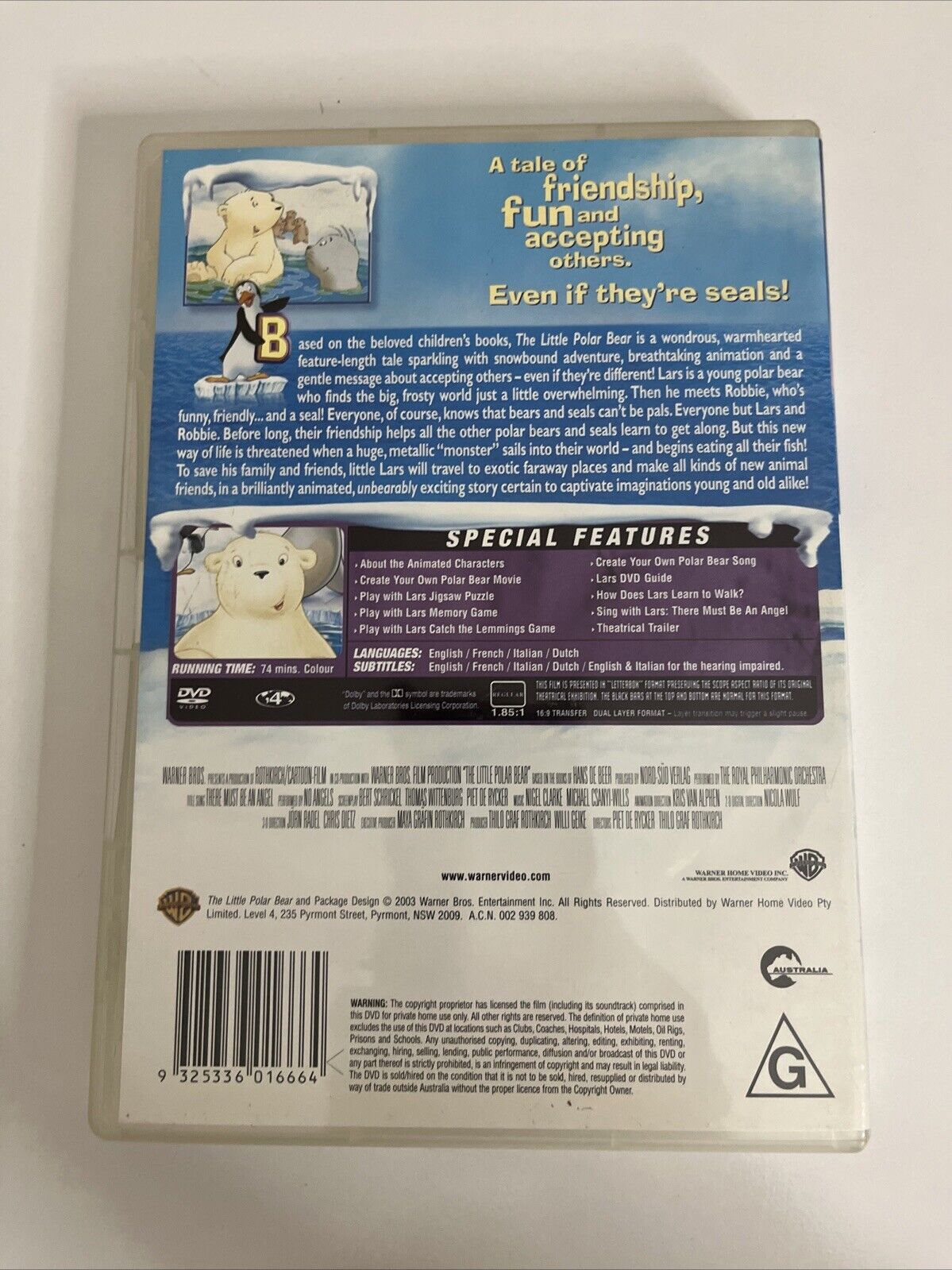 The Little Polar Bear (DVD, 2003) Animated Movie Region 4