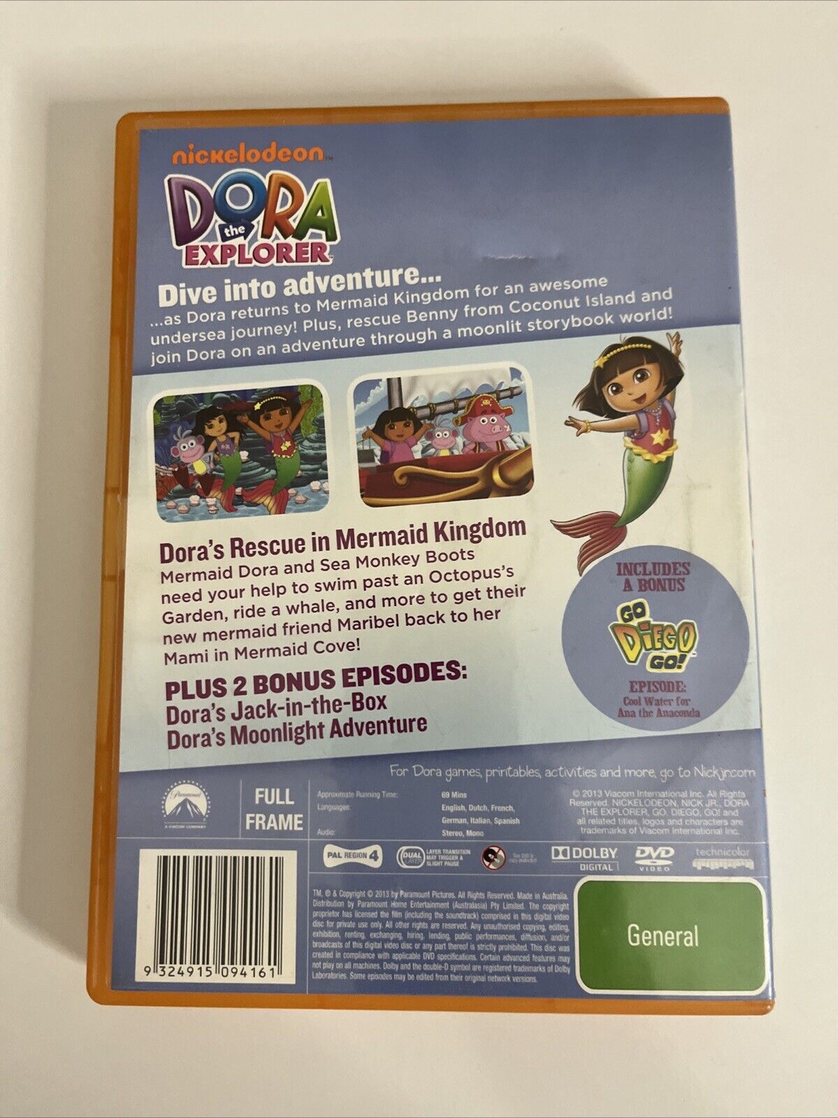 Dora the Explorer : Dora's Rescue in the Mermaid Kingdom (DVD, 2012) Region 4