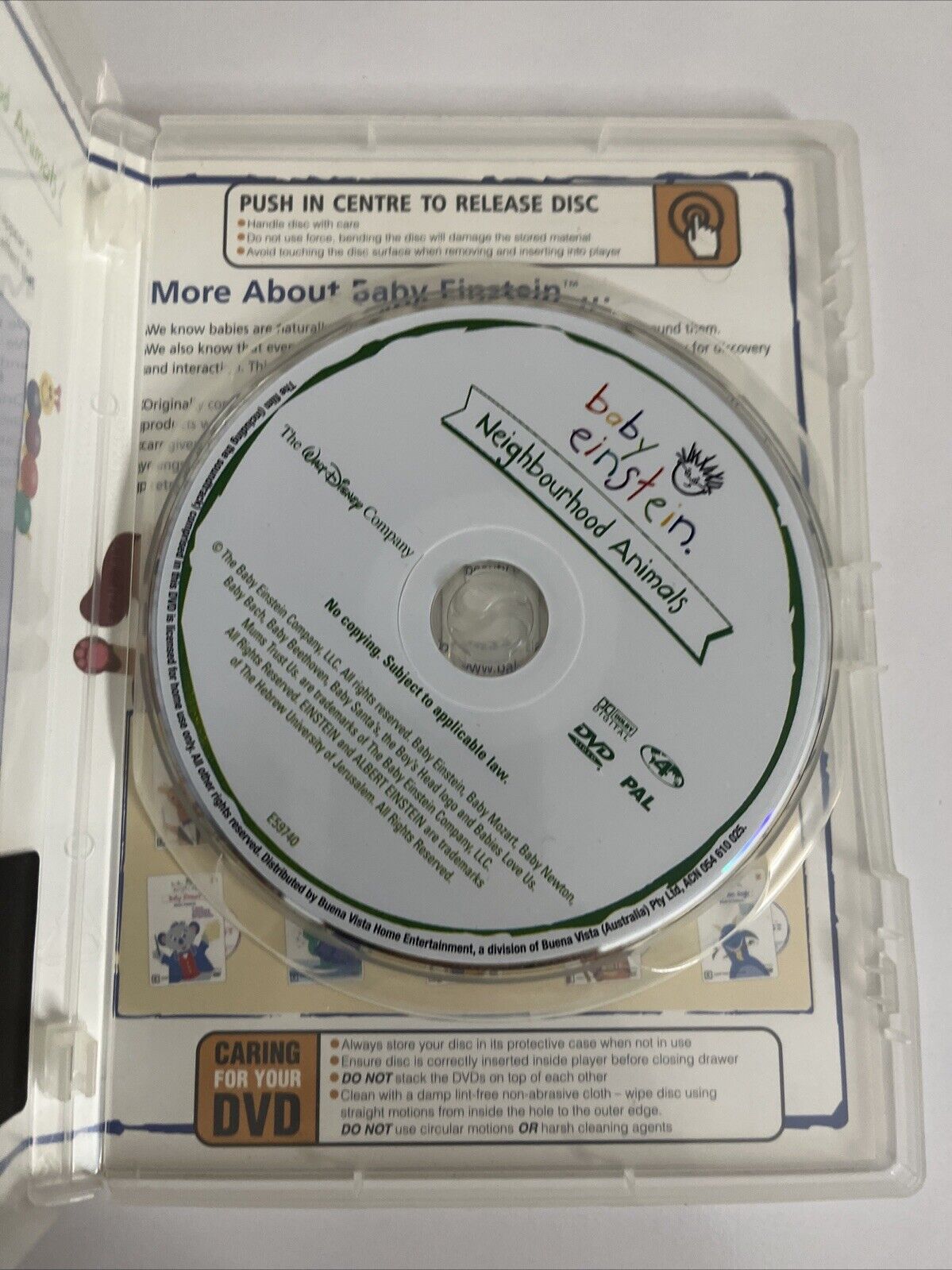 Baby Einstein Neighborhood Animals (DVD, 2004) Early Education Disney All Region