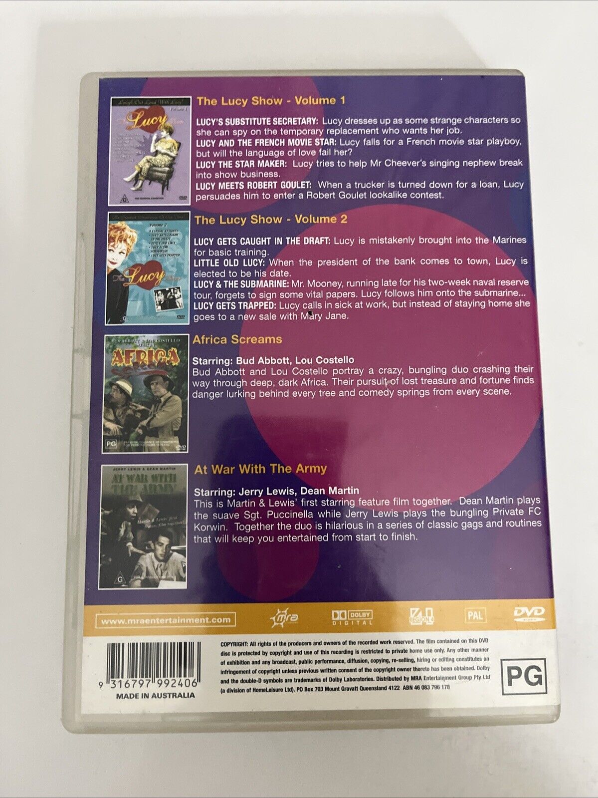 The Lucy Show / Africa Screams / At War With The Army (DVD) Region 4