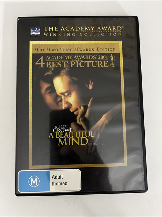 A Beautiful Mind (DVD, 2001, 2-Disc) Russell Crowe, Jennifer Connelly Region 4