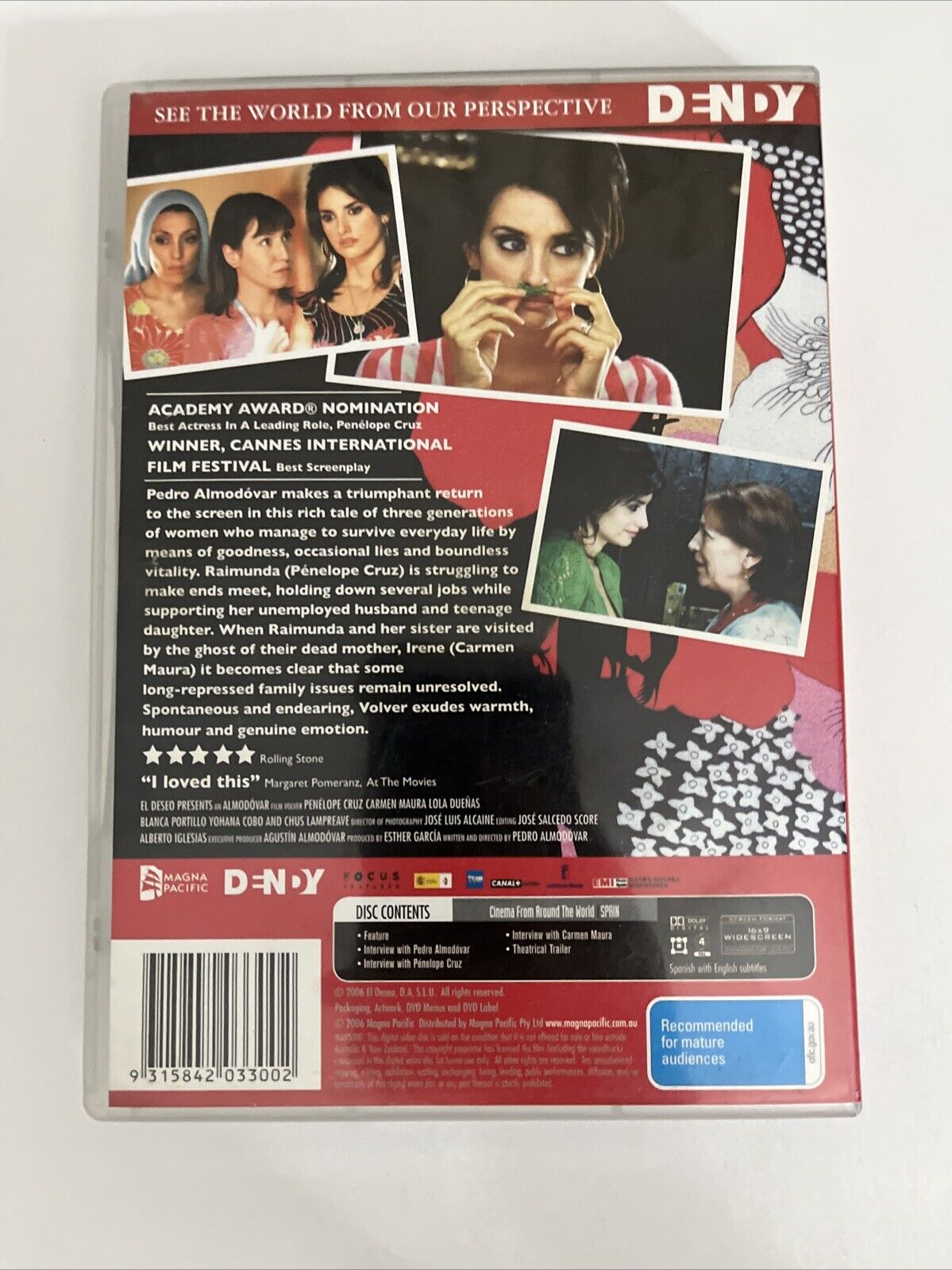 Volver (DVD, 2006) Penelope Cruz, Carmen Maura Pedro Almodovar Film Region 4