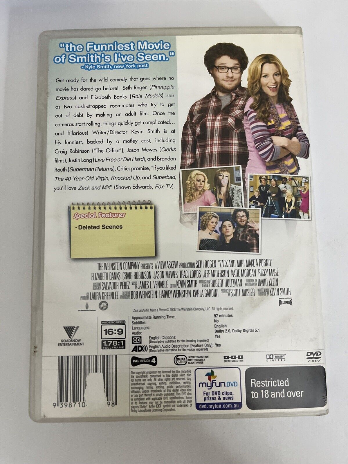 Zack and Miri Make A Porno (DVD, 2008) Seth Rogan, Elizabeth Banks Region 4