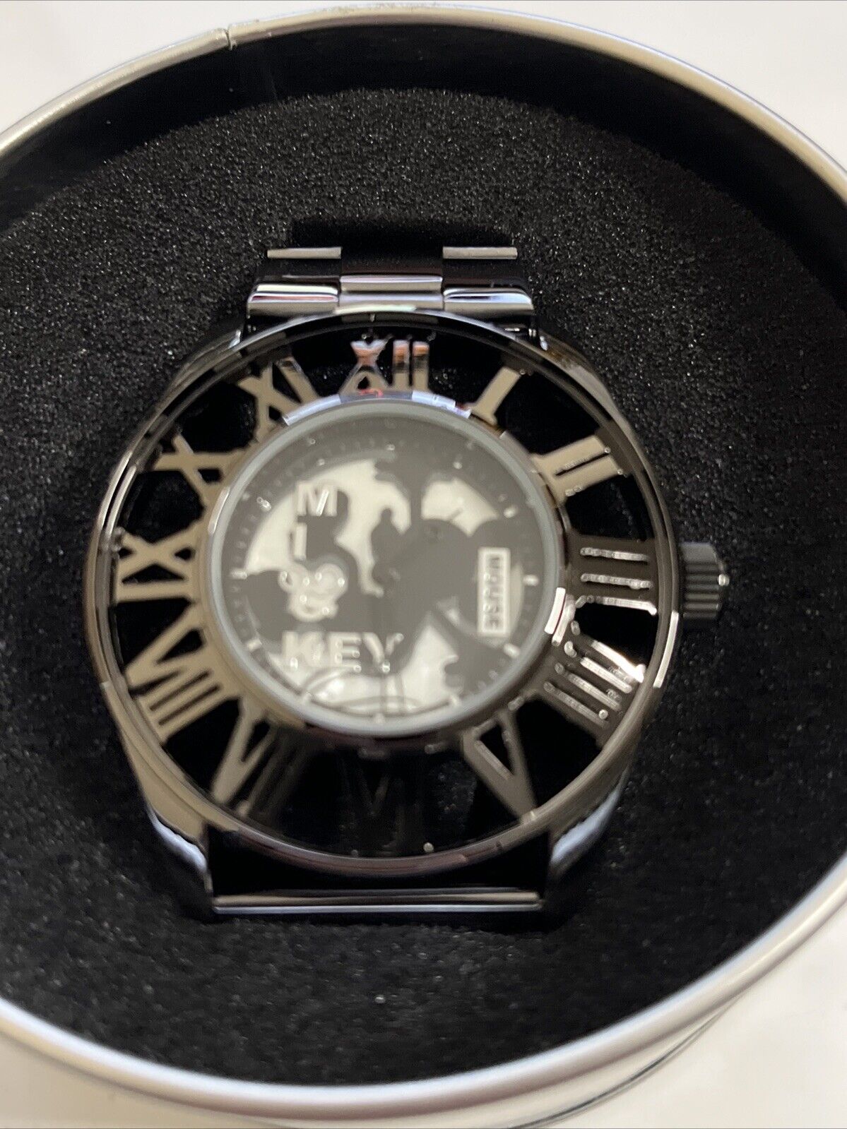 Disney Mickey Mouse Watch Black Silver 1020193  NEW