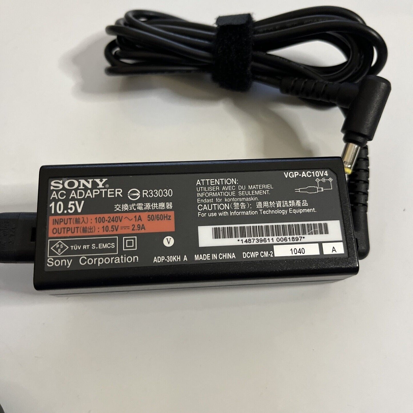 Genuine Sony VAIO AC Adapter VGP-AC10V4 Laptop VAIO Power Supply 10.5V 2.9A