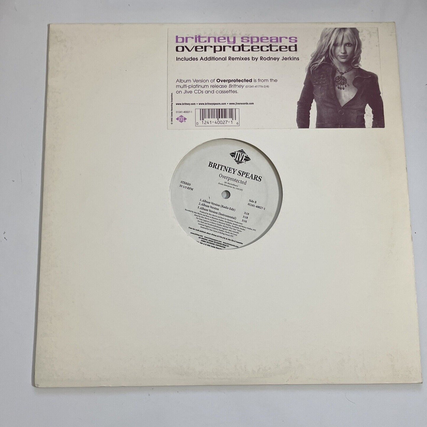 Britney Spears – Overprotected 12" Vinyl Record 2002 Single Jive Records