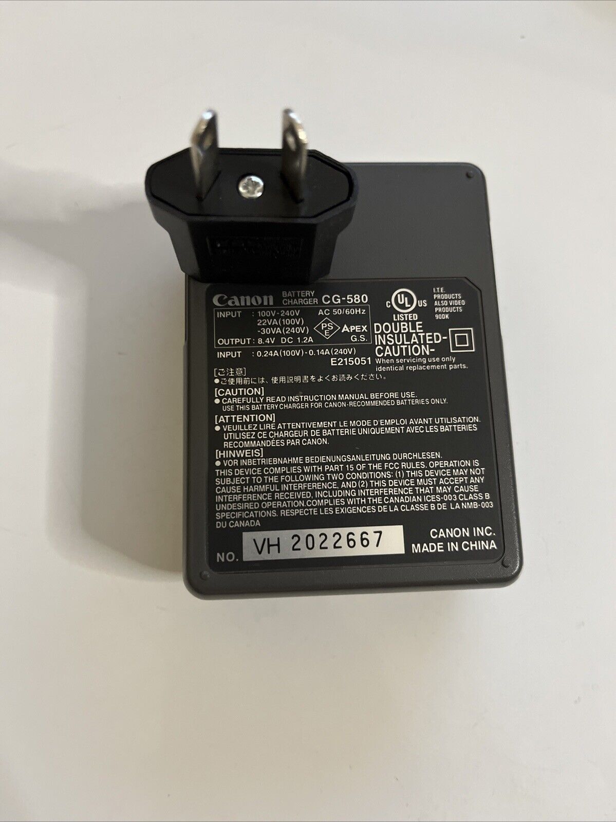 Genuine Canon Camera Battery Charger CG-580 for Canon BP-511A BP-511 Battery