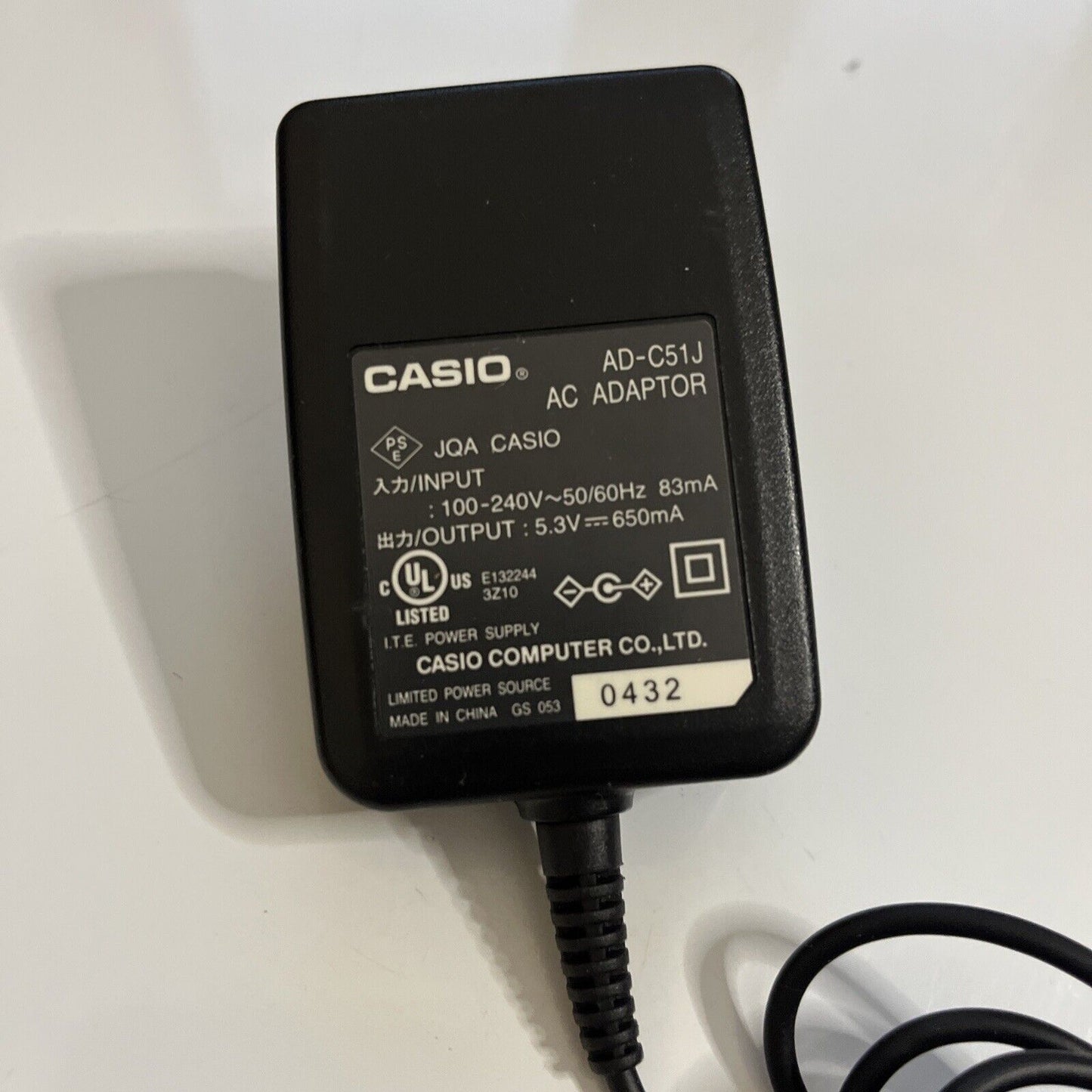 Genuine Casio AC Adaptor AD-C51J 5.3V 650mA for Casio EXILIM Camera