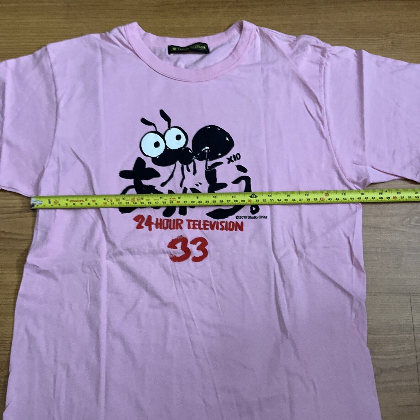 Genuine Studio Ghibli 24 Hour Television 33 Shirt Pink Large 2010 Short Sleeve