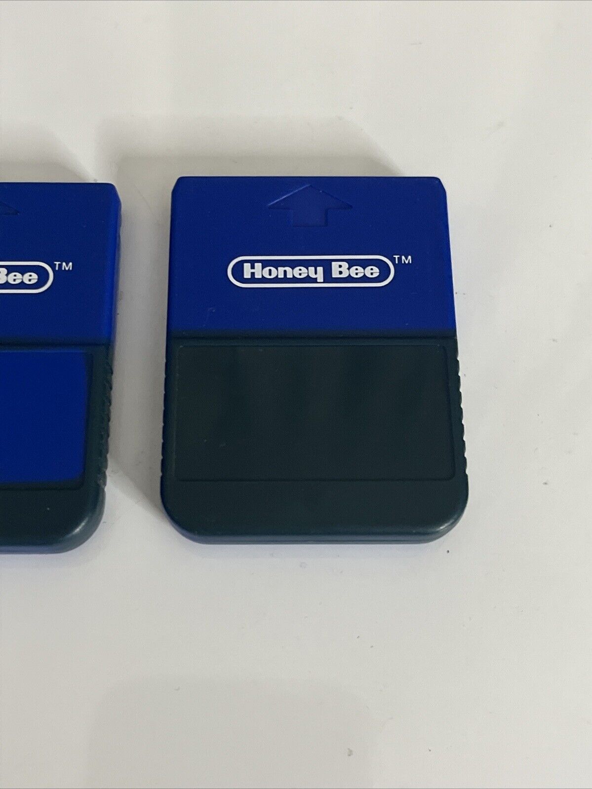 2x Honey Bee Sony PlayStation PS1 Memory Card PSMI Blue