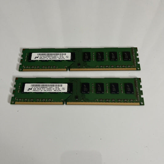 4GB RAM 2x Micron 2GB Modules 2RX8 PC3-10600U-9-10-B0 DDR3-1333MHz