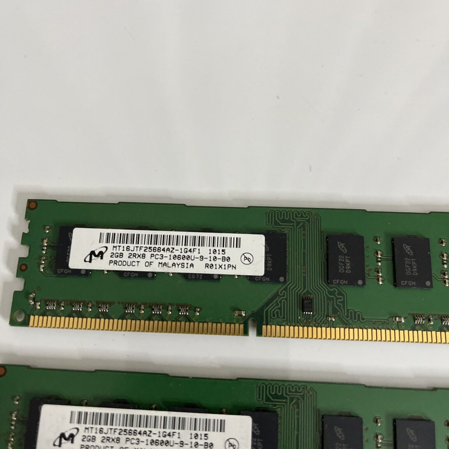 4GB RAM 2x Micron 2GB Modules 2RX8 PC3-10600U-9-10-B0 DDR3-1333MHz