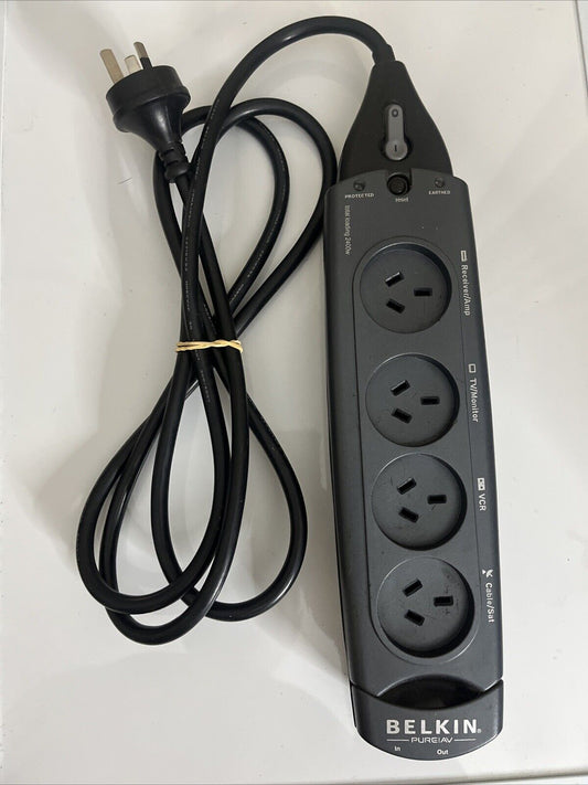 Belkin Pure AV 4x Power Socket Outlet Voltage Surge Suppressor Protector
