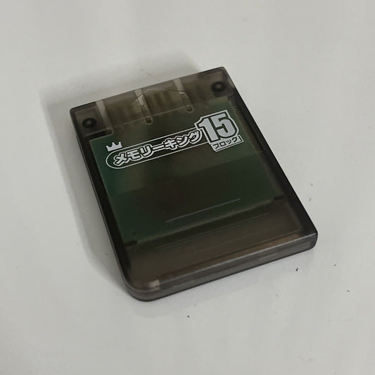 PS1 Sony PlayStation Memory King 15 Block Memory Card Clear