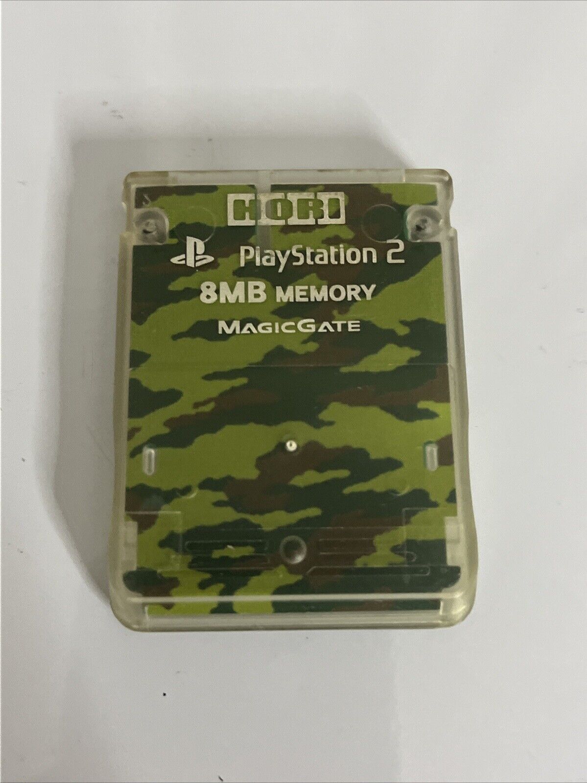 Hori PlayStation PS2 8MB Memory Card Camouflage Clear Made in Japan