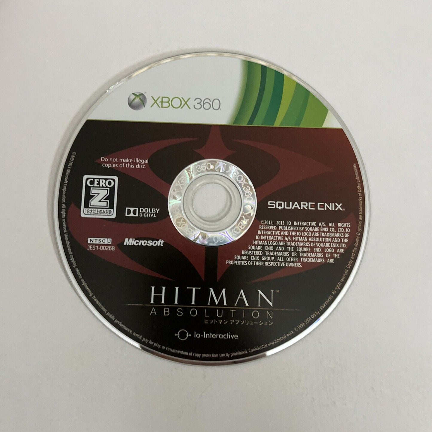 Hitman Absolution  Microsoft XBOX 360 NTSC-J JAPAN 2013 Game Complete