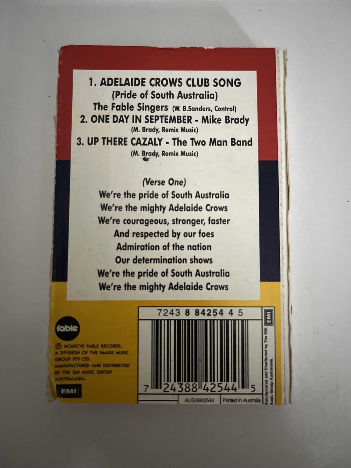 Adelaide Crows Football Club Song (Music Cassette, 1997)