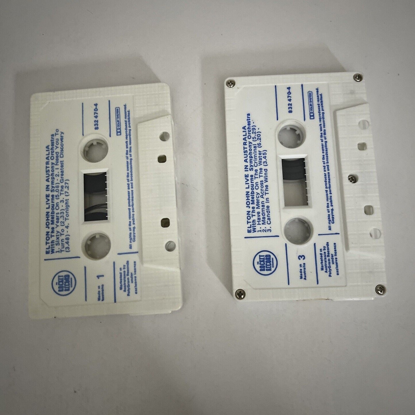 Elton John Live In Australia With The Melbourne Symphony Orchestra Cassette 1987