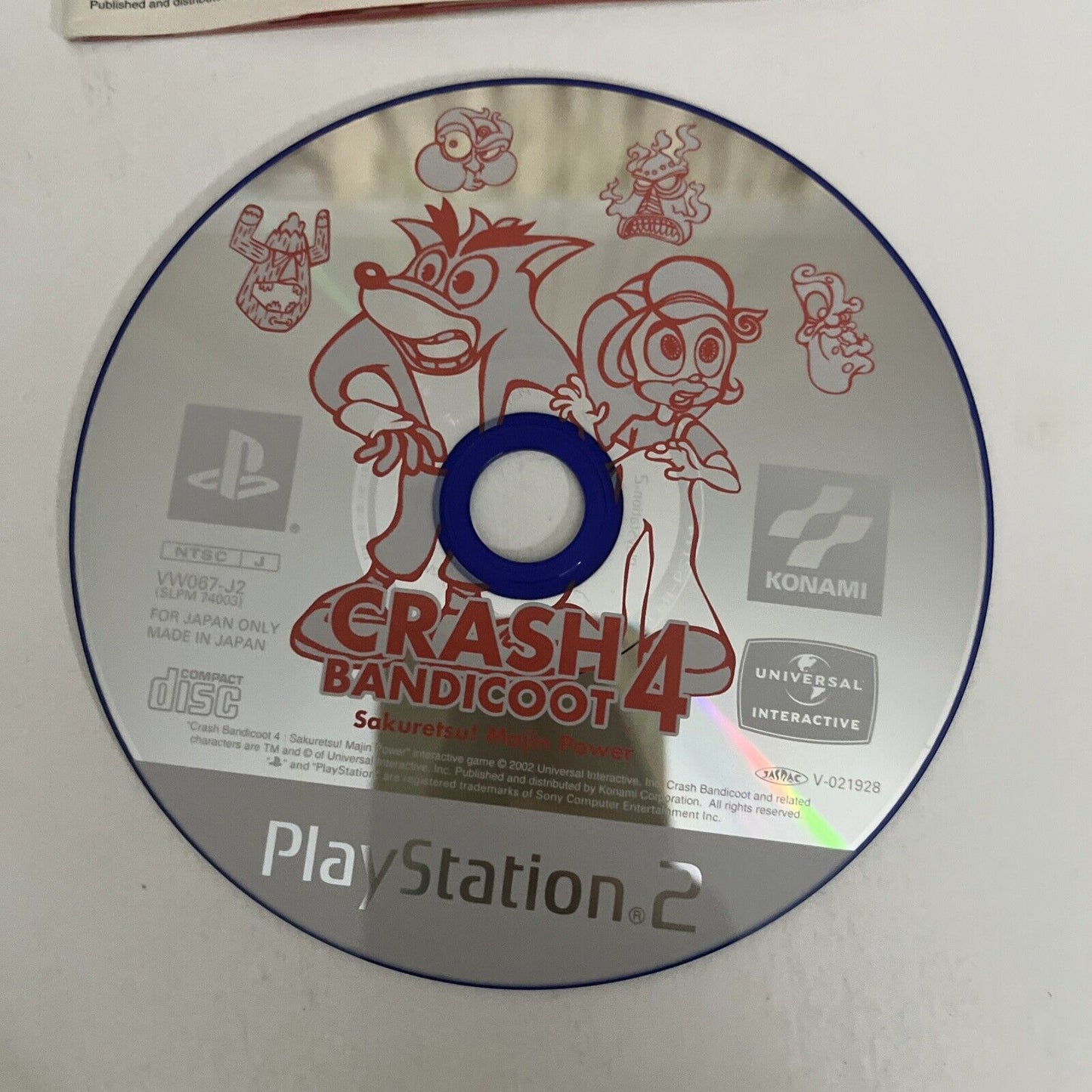 Crash Bandicoot 4 Sakuretu! Majin Power PS2 PlayStation NTSC-J JAPAN Complete