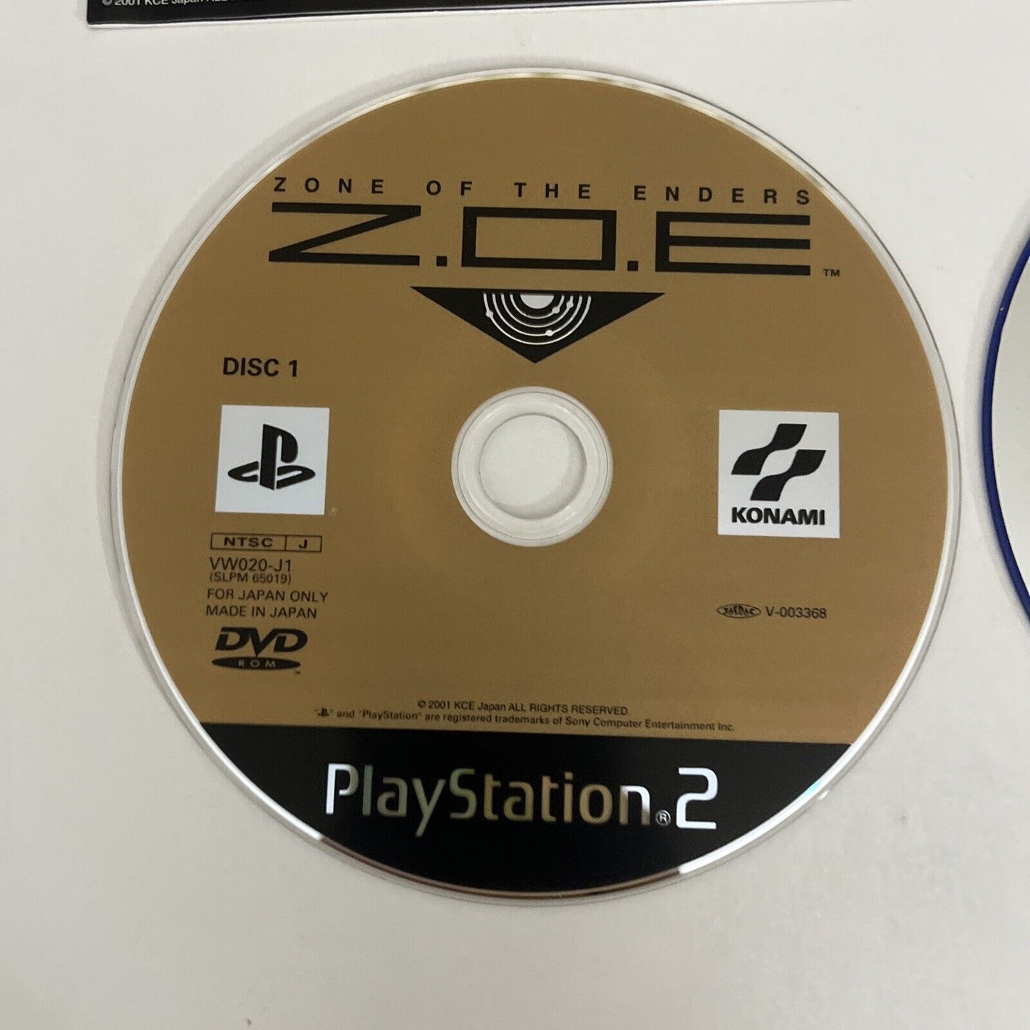 Z.O.E.: Zone of the Enders PS2 Sony PlayStation NTSC-J JAPAN Complete +MGS2 Demo