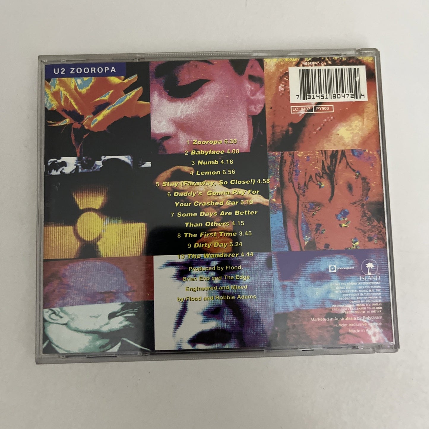 U2 – Zooropa (CD, 1993) Album Island Records 518047-2