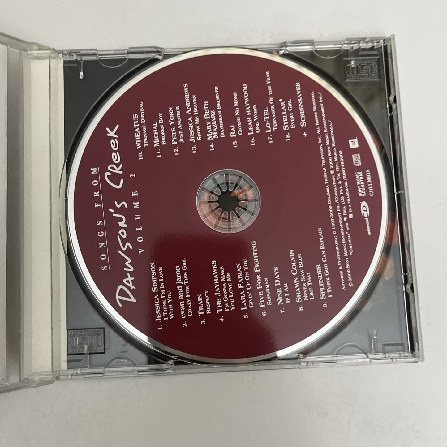 Songs From Dawson's Creek Volume 2 (CD, 2000) TV Soundtrack Album 5007492000