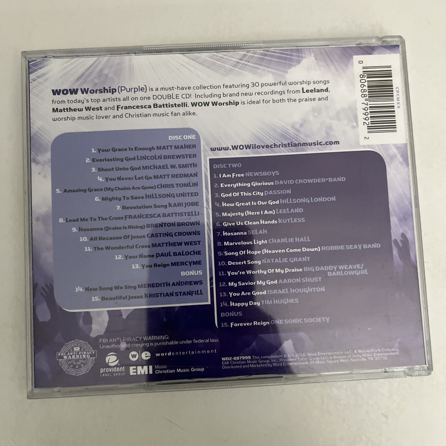 Wow Worship - 30 Powerful Worship Songs From Today's Top Artists (CD, 2010) 2-CD