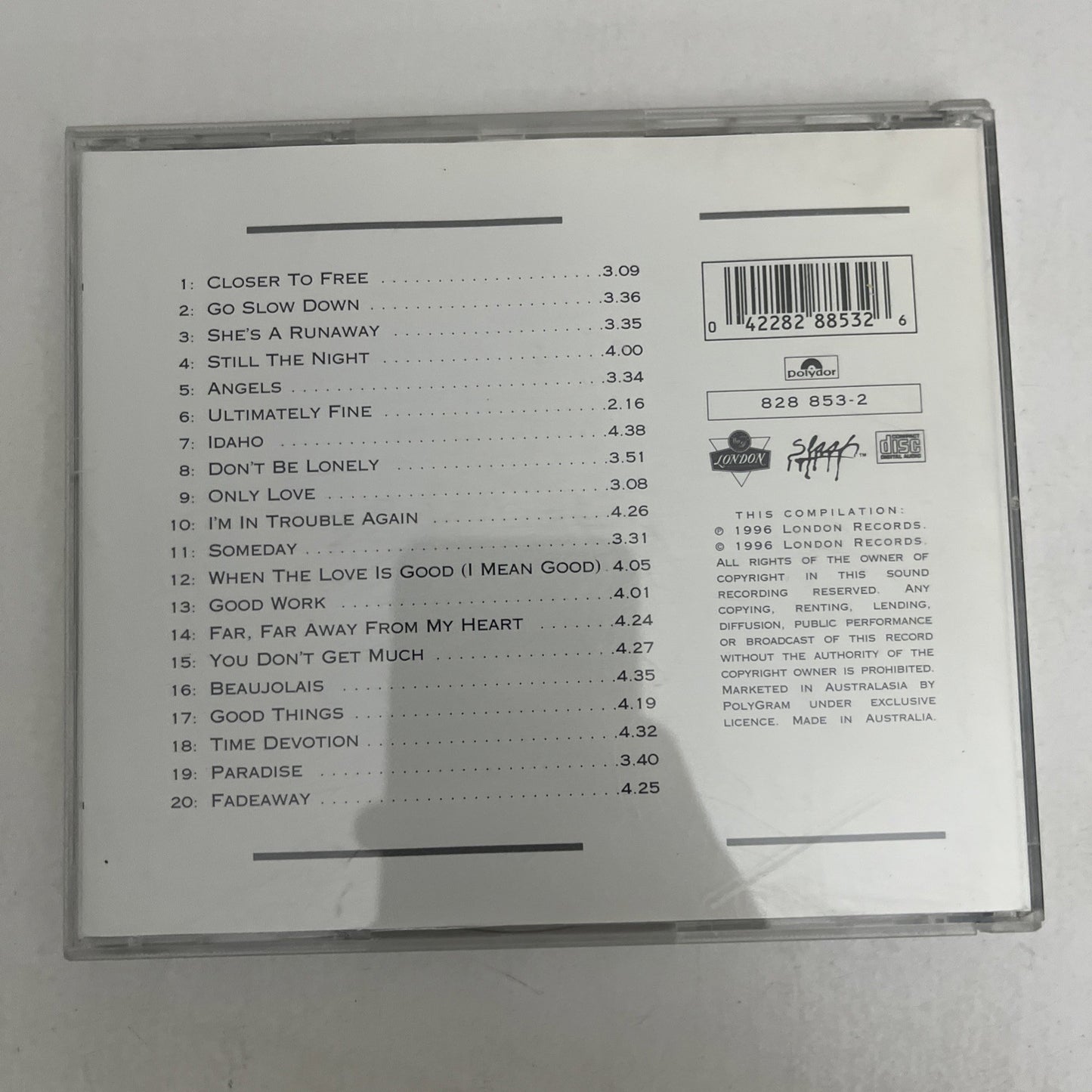 BoDeans – Thick As Thieves, The Best Of The Bodeans (CD, 1996) Album 828 853 2