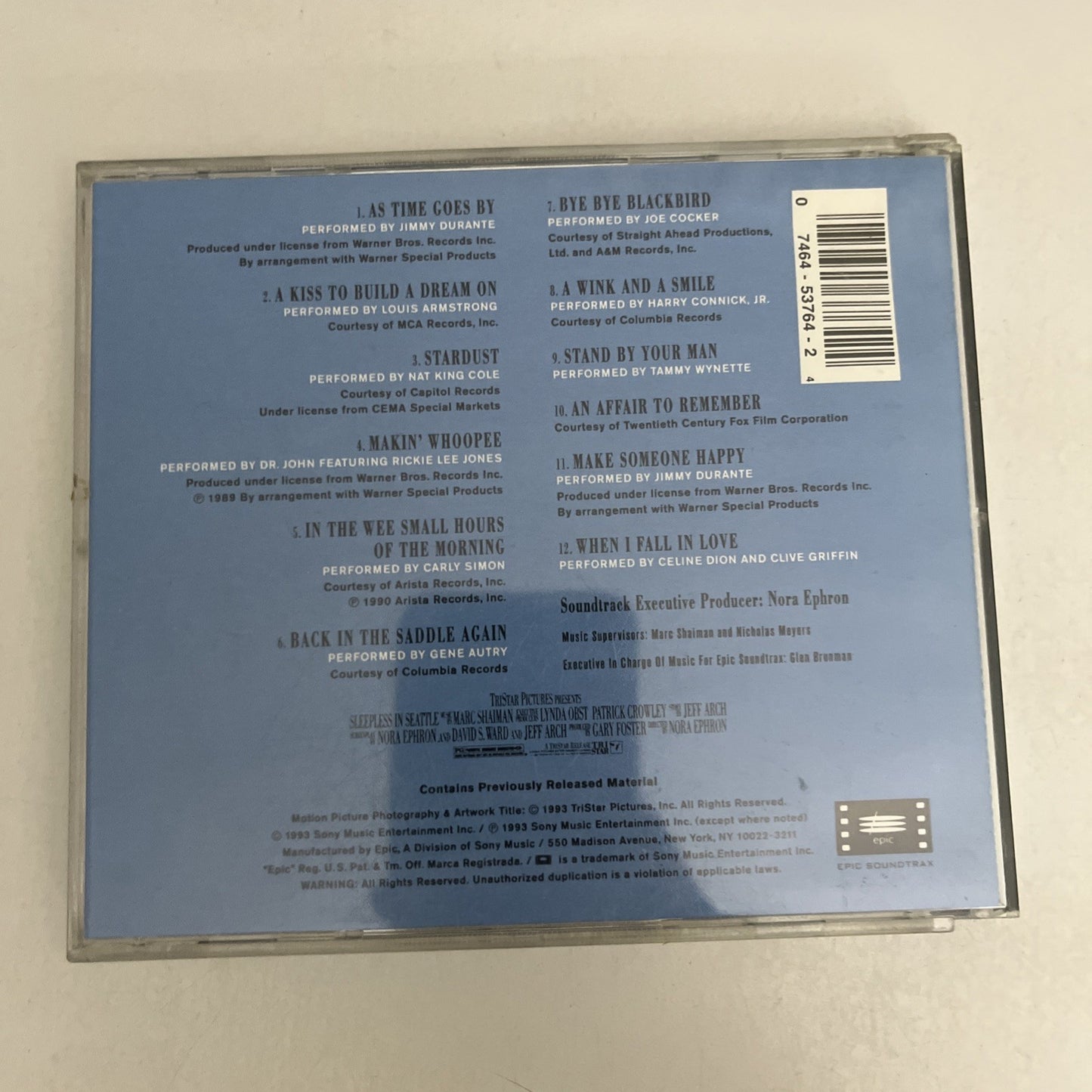 Sleepless In Seattle (Original Motion Picture Soundtrack) (CD, 1993)  EK 53764