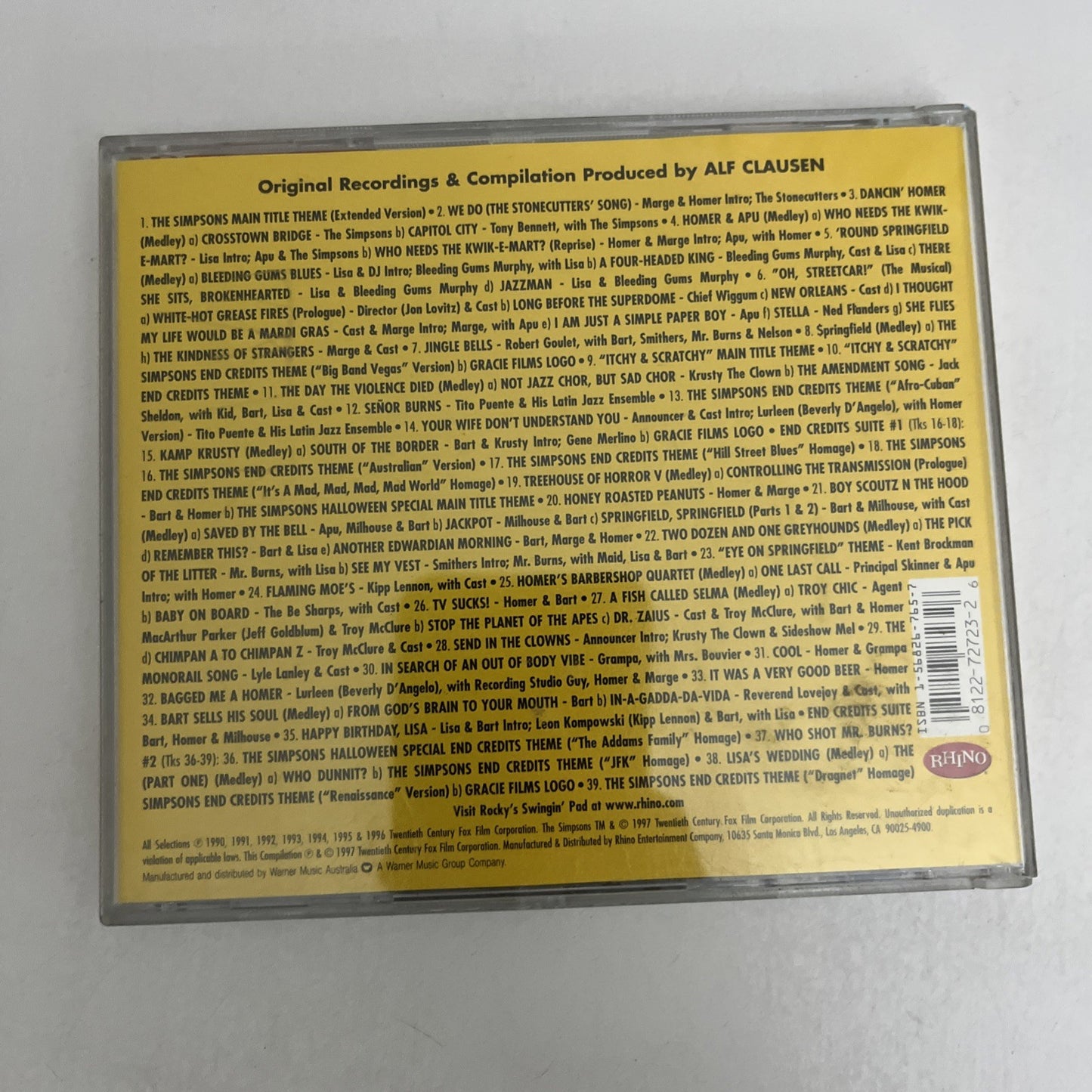 The Simpsons – Songs In The Key Of Springfield (CD, 1997) Album 8122727232