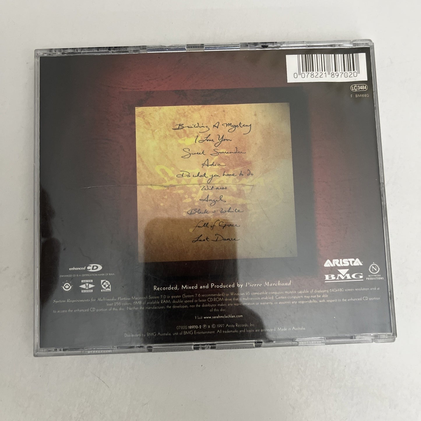 Sarah McLachlan – Surfacing (CD, 2004) Album 07822-18970-2