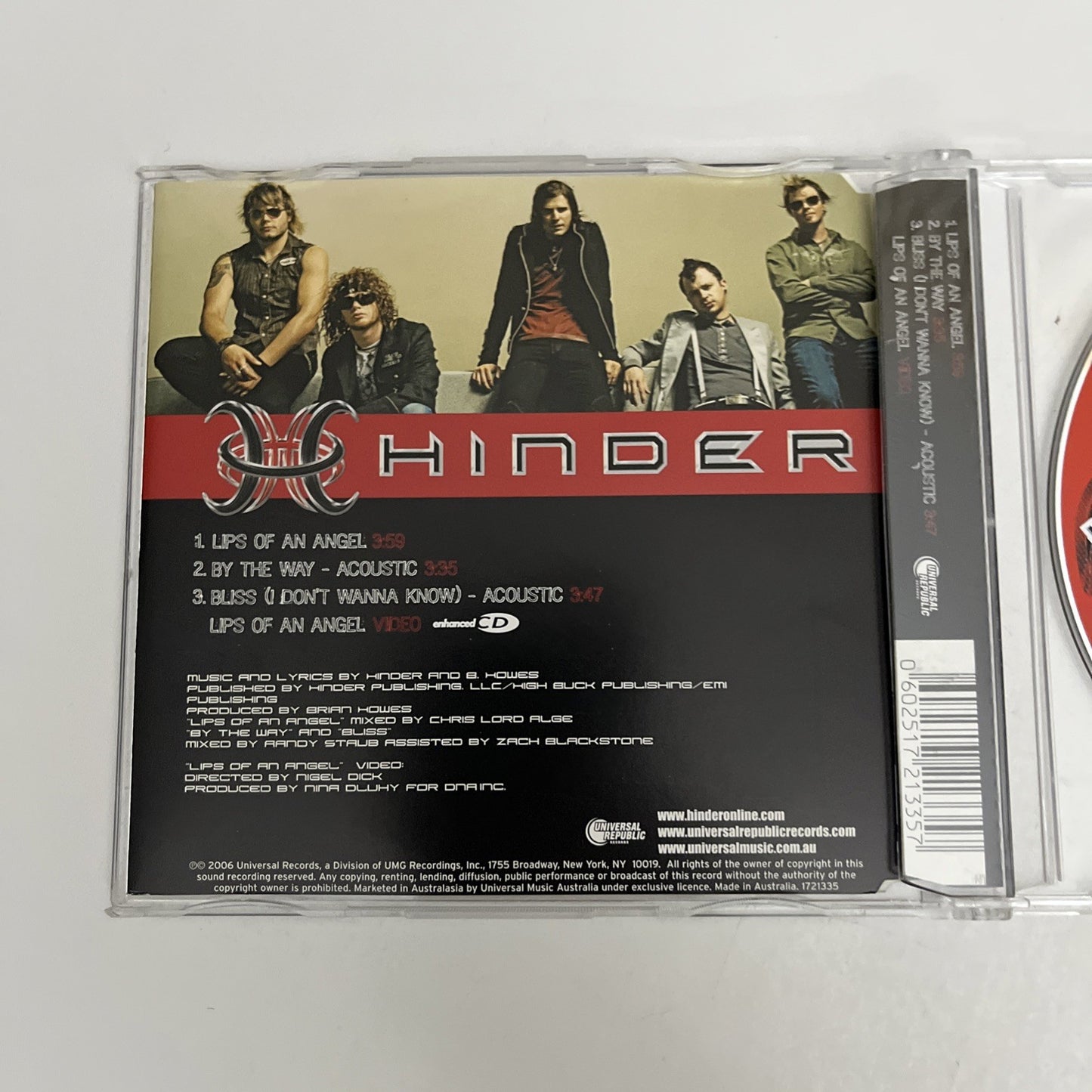 Hinder – Lips Of An Angel (CD, 2006) With Stickers 1721335