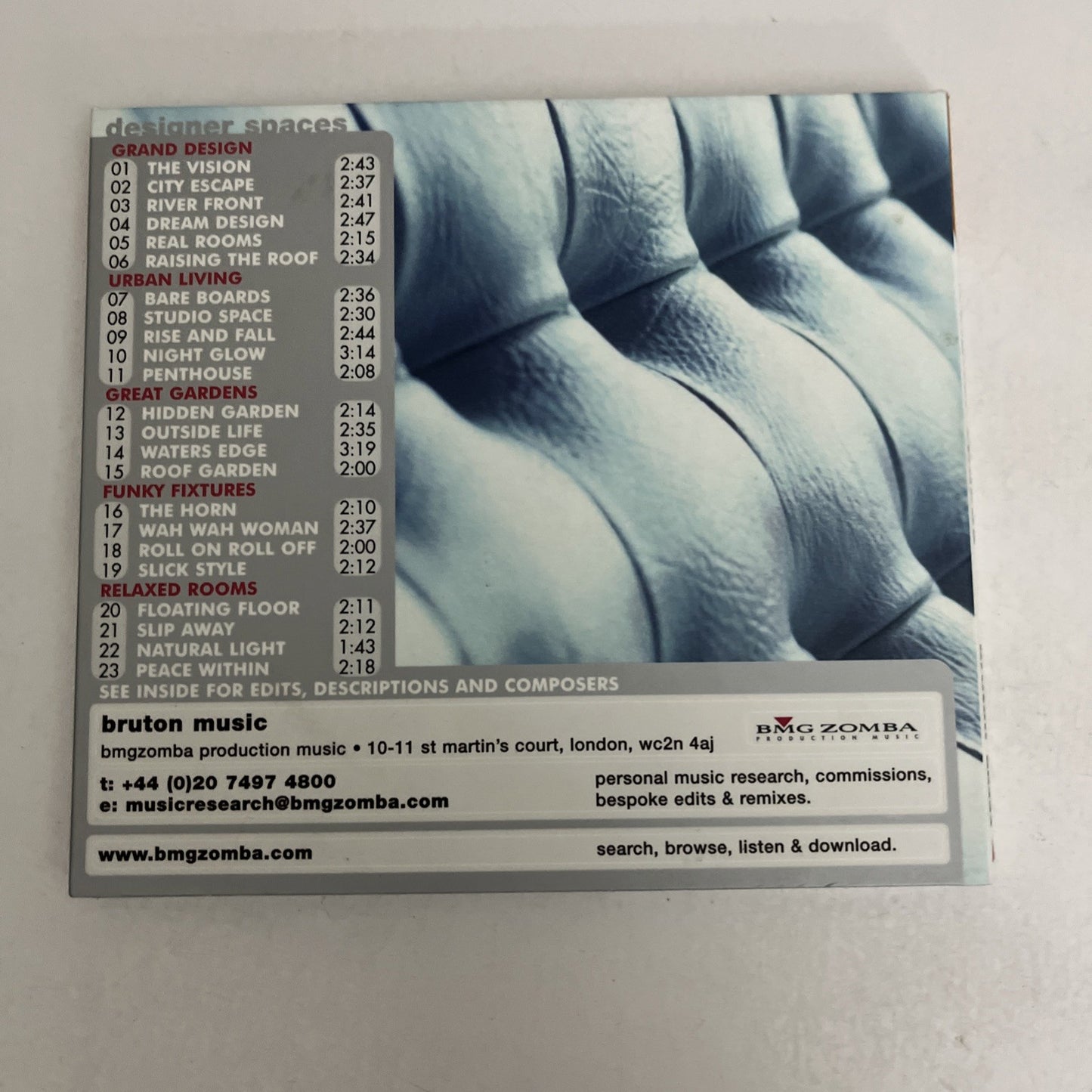 Designer Spaces (CD, 2004) Digipak Album UK BR434