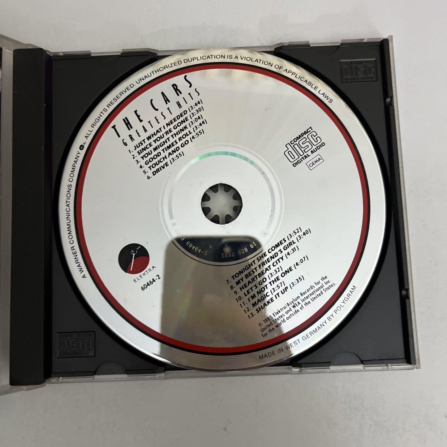 The Cars – The Cars Greatest Hits (CD, 1985) US Album 60464-2