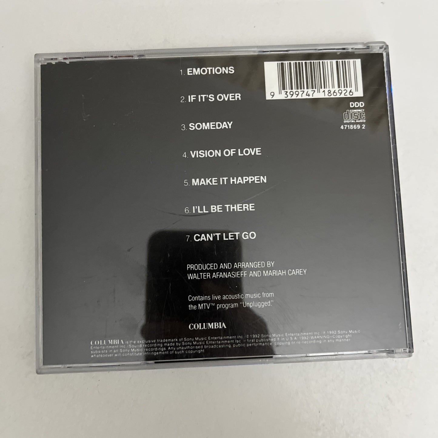 Mariah Carey – MTV Unplugged (CD, 1992) Album 471869 2