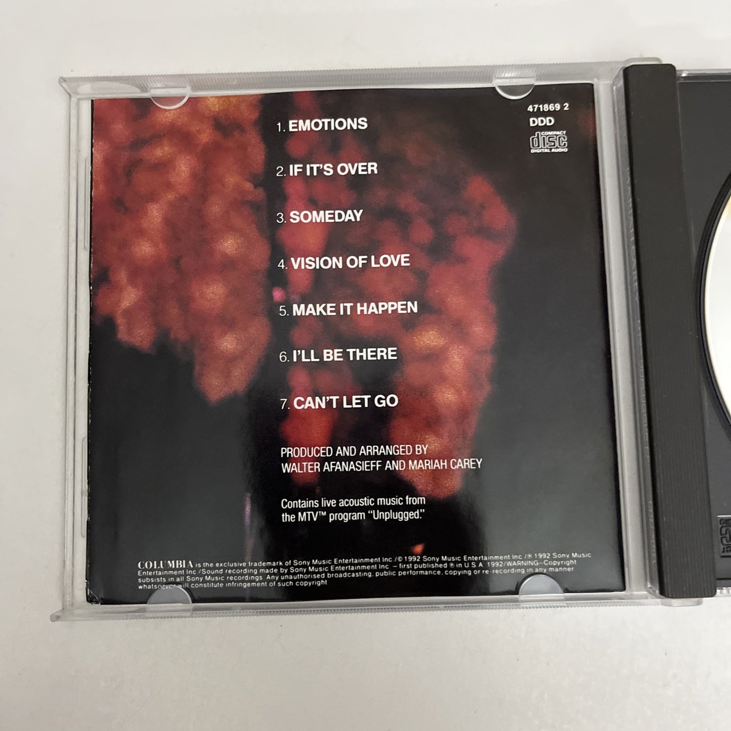 Mariah Carey – MTV Unplugged (CD, 1992) Album 471869 2