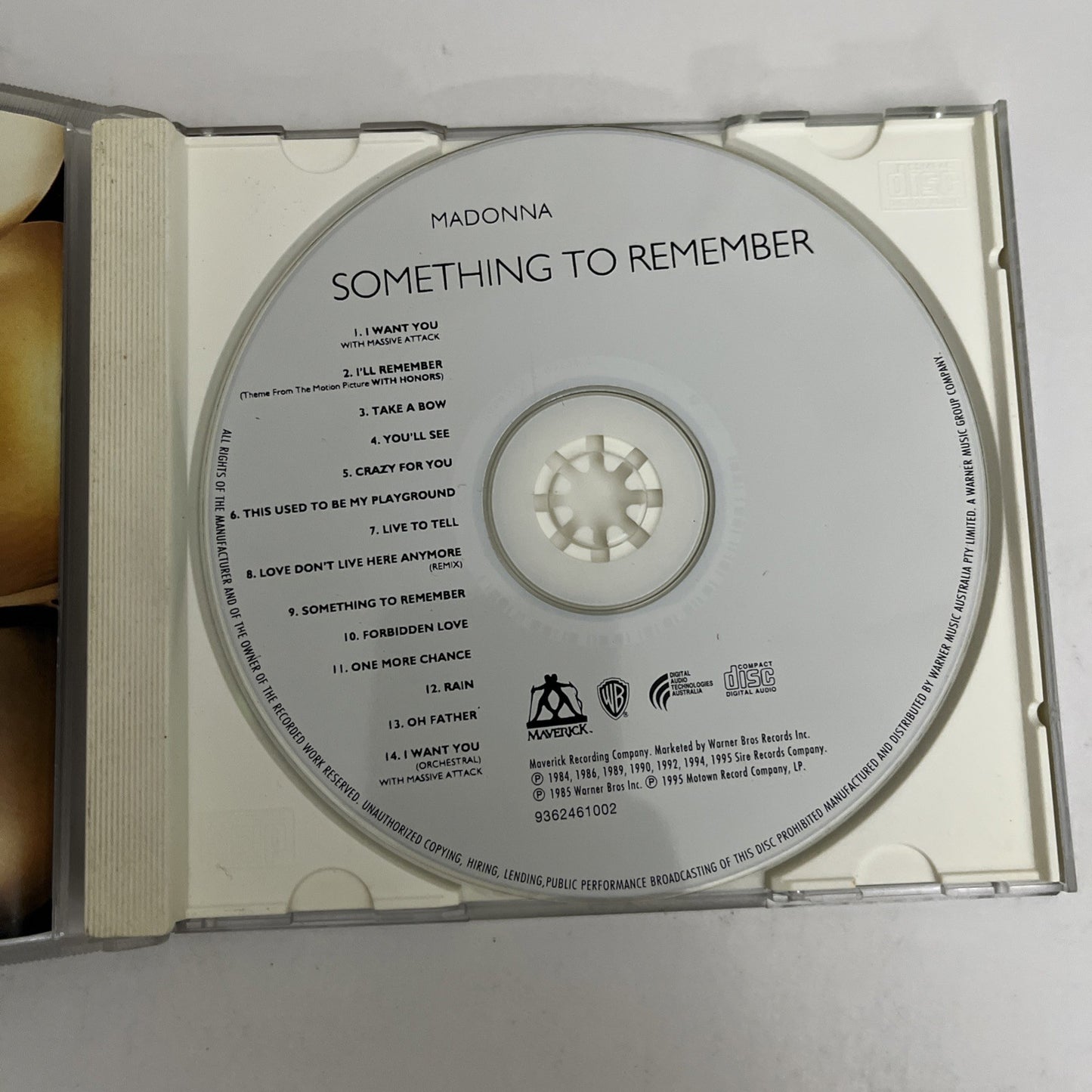 Madonna – Something To Remember (CD, 1995) Album 9362461002