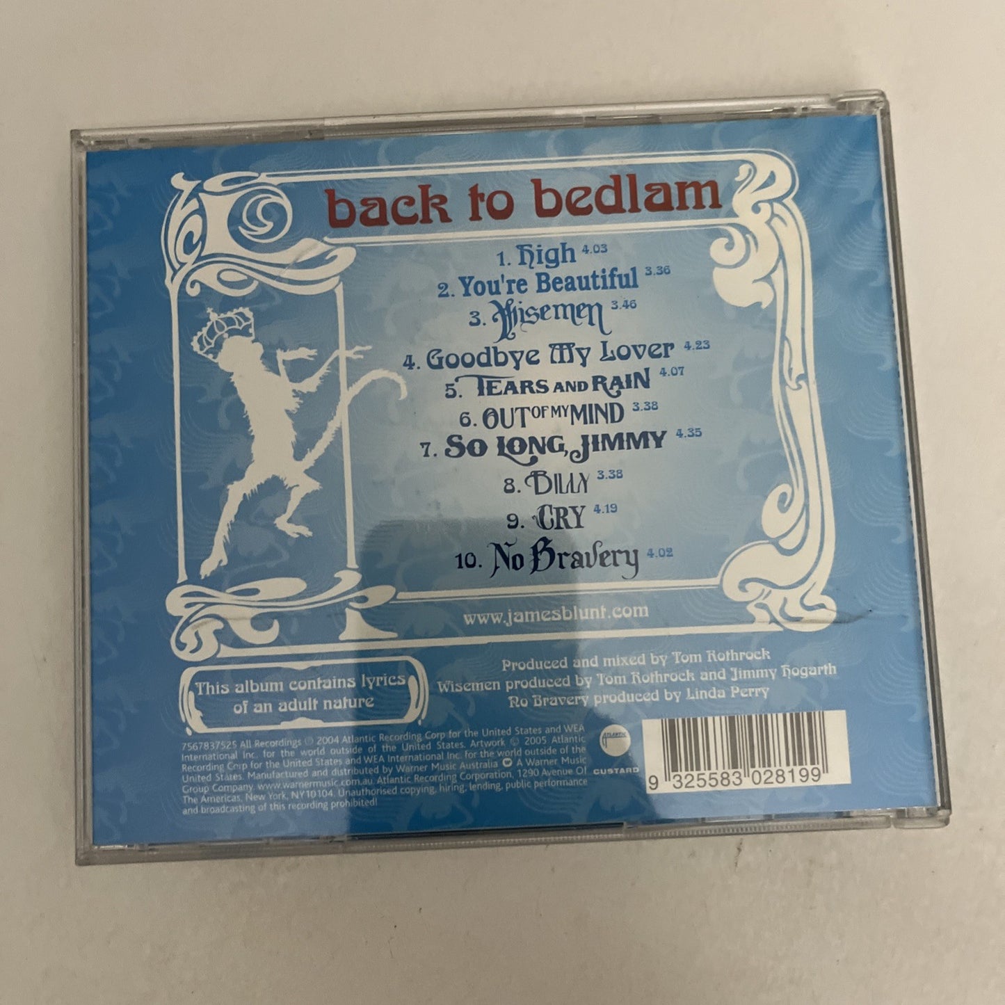 James Blunt – Back To Bedlam (CD, 2005) Album 7567837525