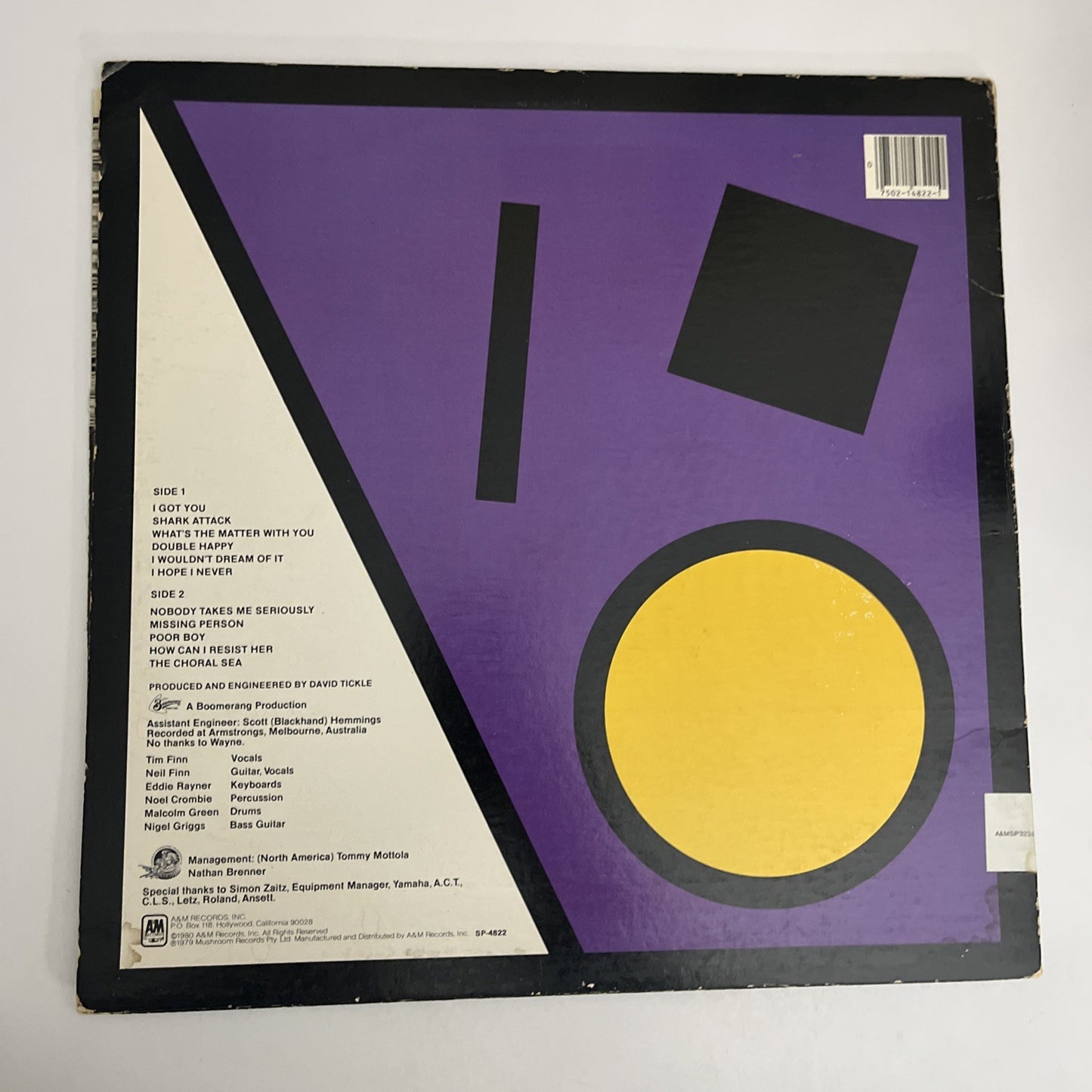 Split Enz – True Colours (Vinyl, 1980) LP Album SP-4822