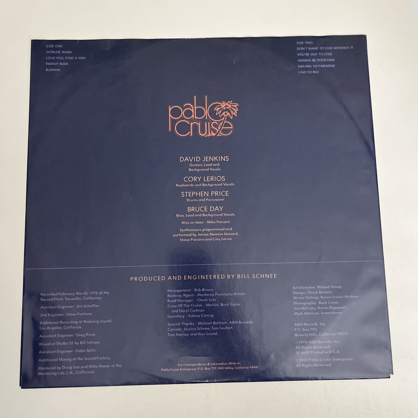 Pablo Cruise – Worlds Away (Vinyl, 1978) US LP Album Record SP-4697