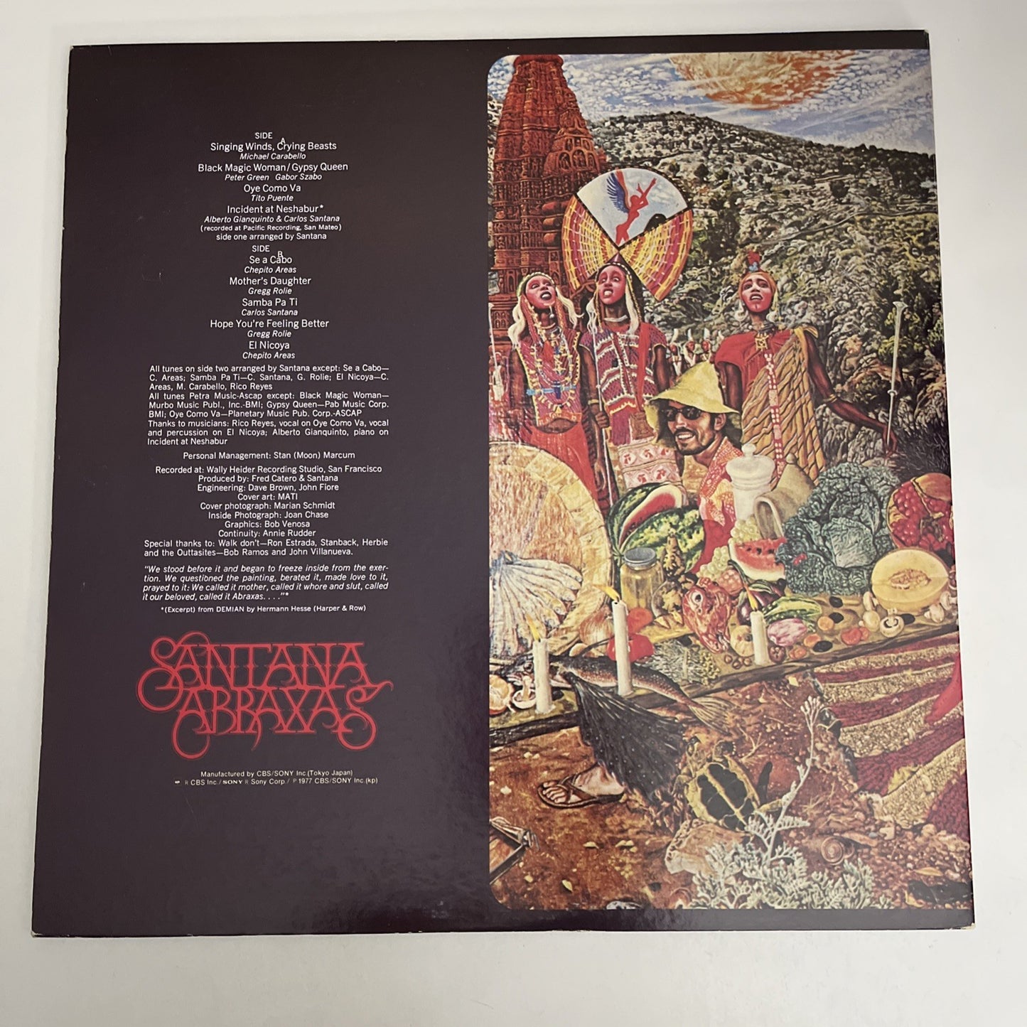 Santana – Abraxas (Vinyl, 1978) Japan LP Gatefold Album 25AP 814