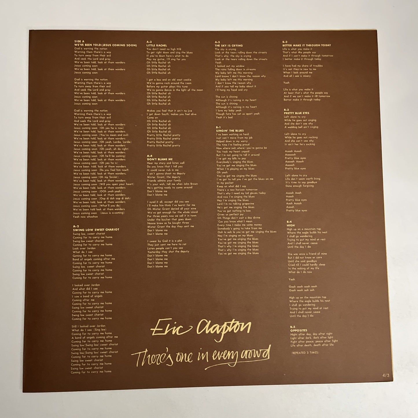 Eric Clapton – There's One In Every Crowd (Vinyl, 1975) Japan LP Album MW 2116