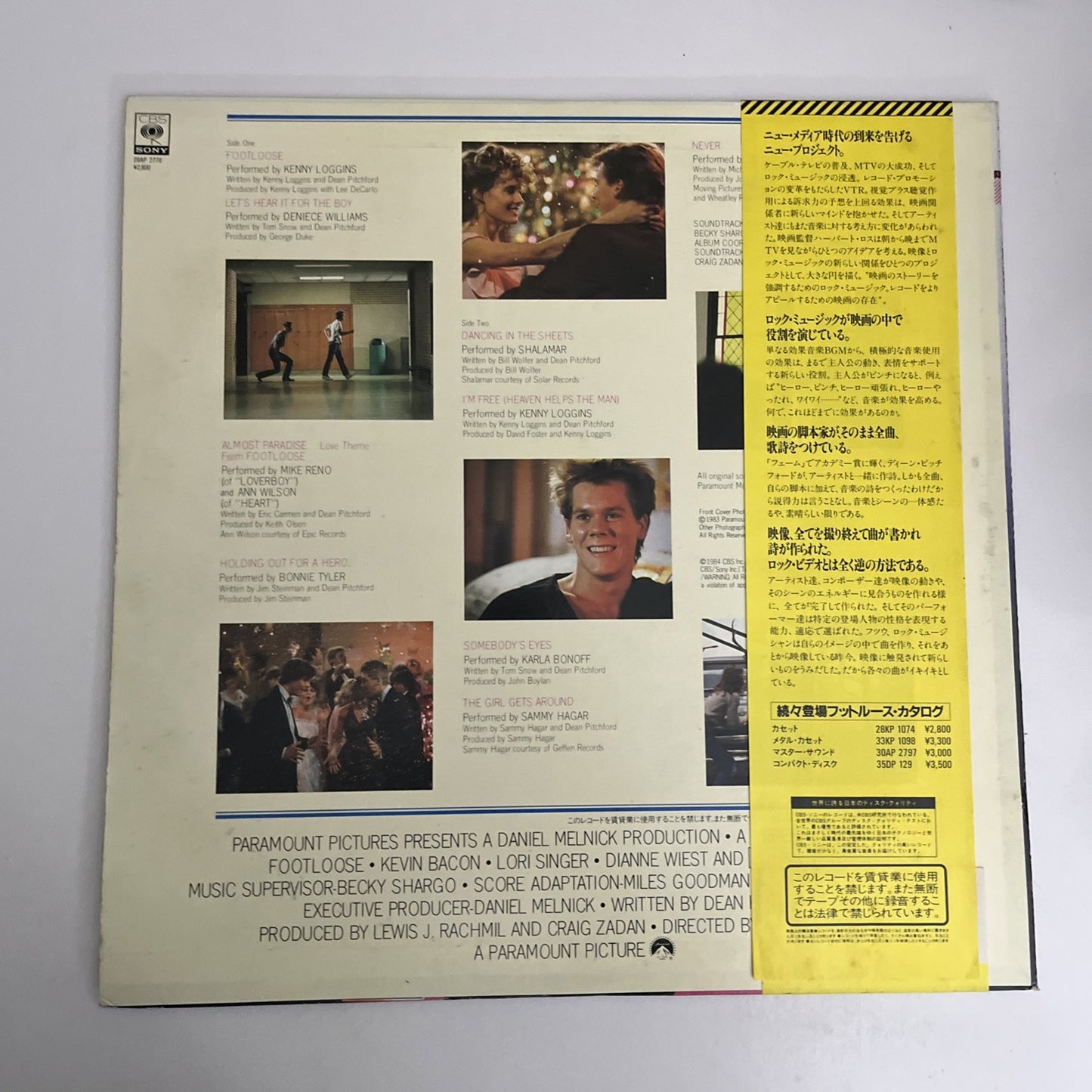 Footloose Motion Picture Soundtrack LP Vinyl Album Obi 1984 Japan 28AP 2770