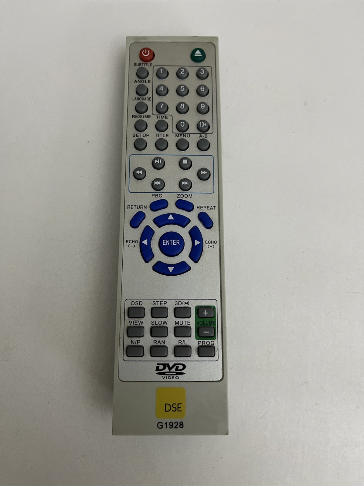 Genuine DSE Remote Control G1928 For DVD Player *No Battery Lid