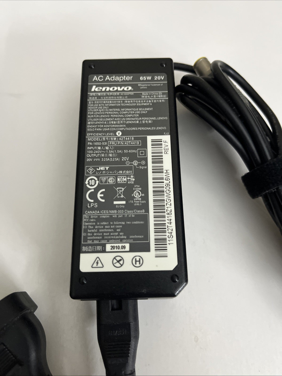 Genuine Lenovo PA-1650-531 Laptop Power Supply 20V 3.25A AC Adapter 42T4418