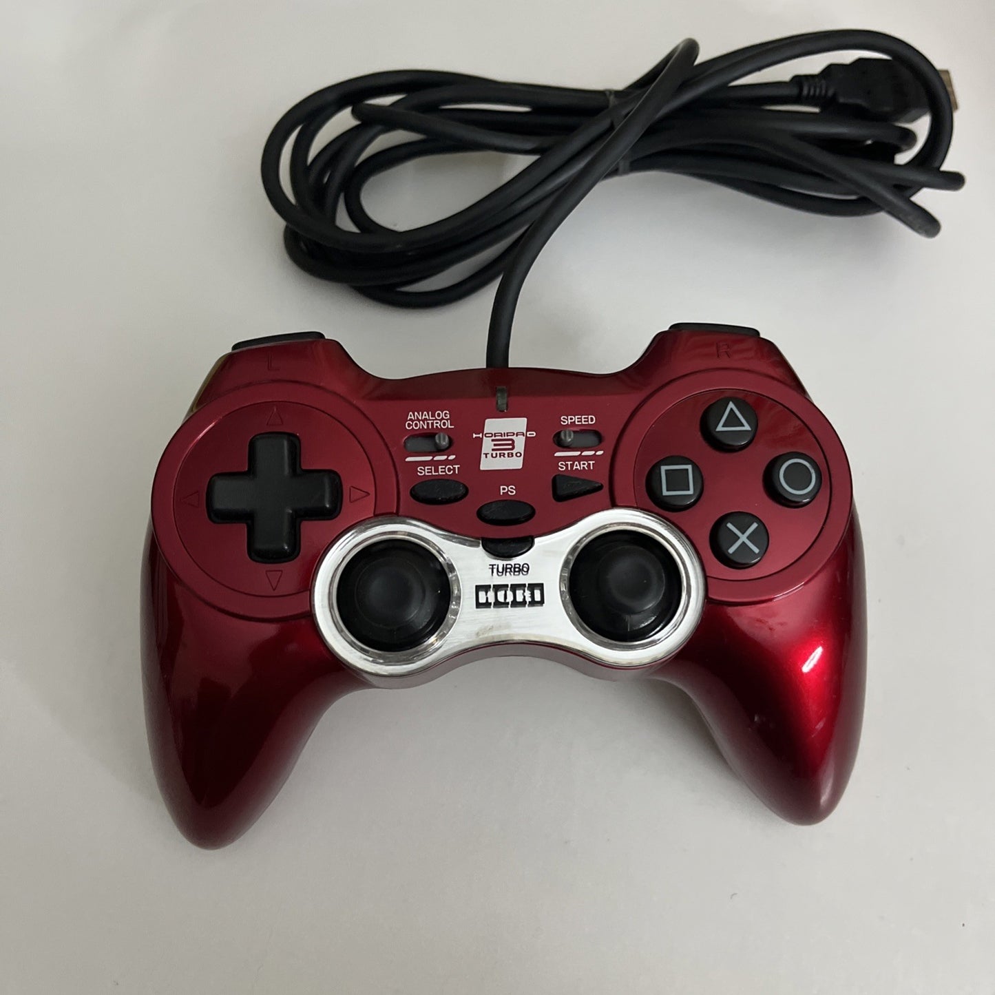 Hori PS3 Horipad Turbo 3 PlayStation Fighting Controller Red with Turbo Function