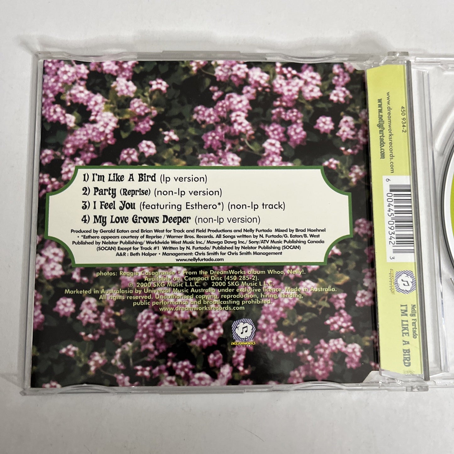 Nelly Furtado – I'm Like A Bird (CD, 2001) Single 450 934-2