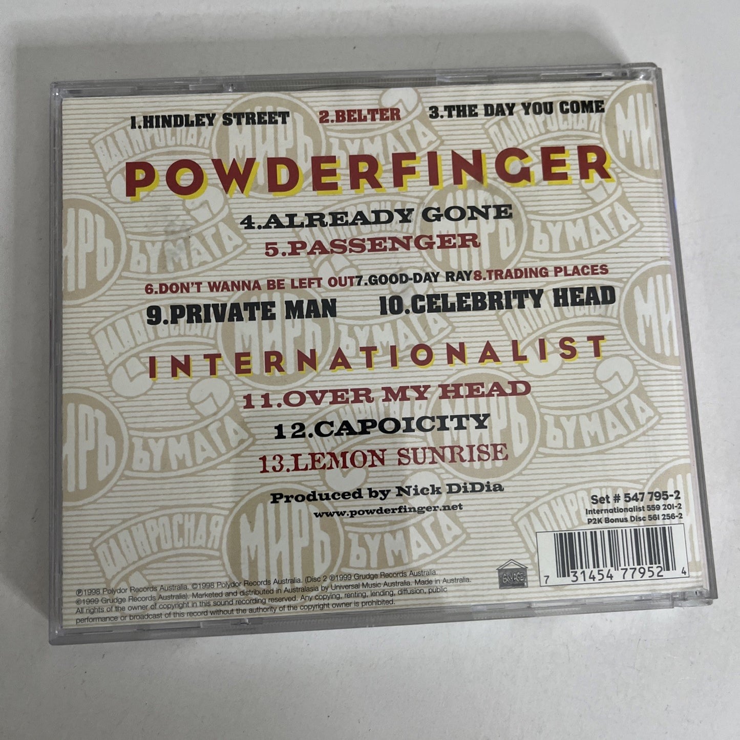 Powderfinger – Internationalist (CD, 1999) Australia 2-Disc 547 795-2