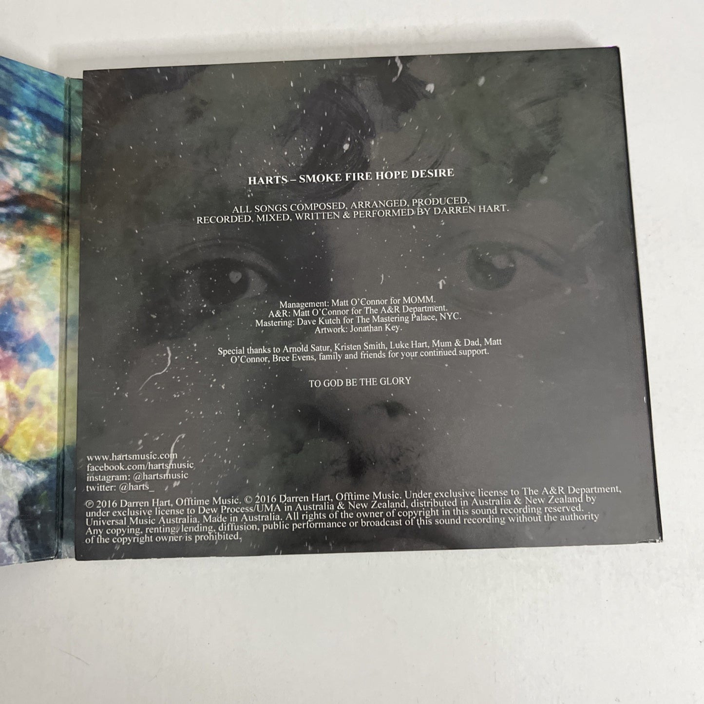 Harts – Smoke Fire Hope Desire (CD, 2016) Digipak DEW9000883