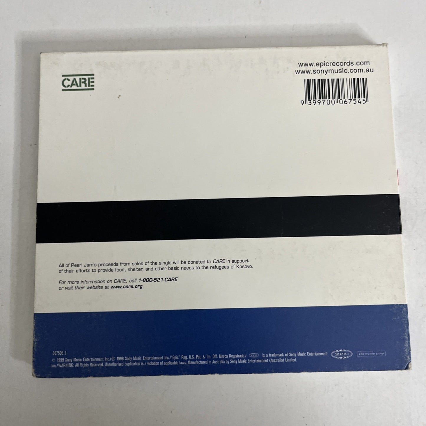 Pearl Jam – Last Kiss (CD, 1999) Australia  Digipak 667506 2